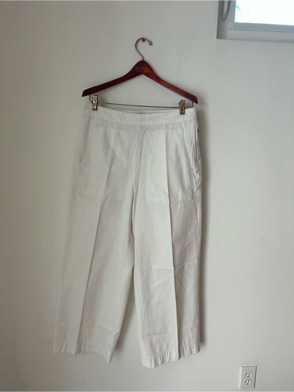 Mossimo Supply Co. White Wide-Leg Cotton Trousers